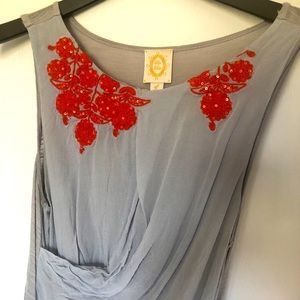 🍊 Anthropology Tunic w/ Orange sequined detail
